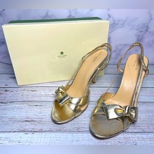 Kate Spade Nappa Lover Too Gold Heels (Size 10) - Retail $149